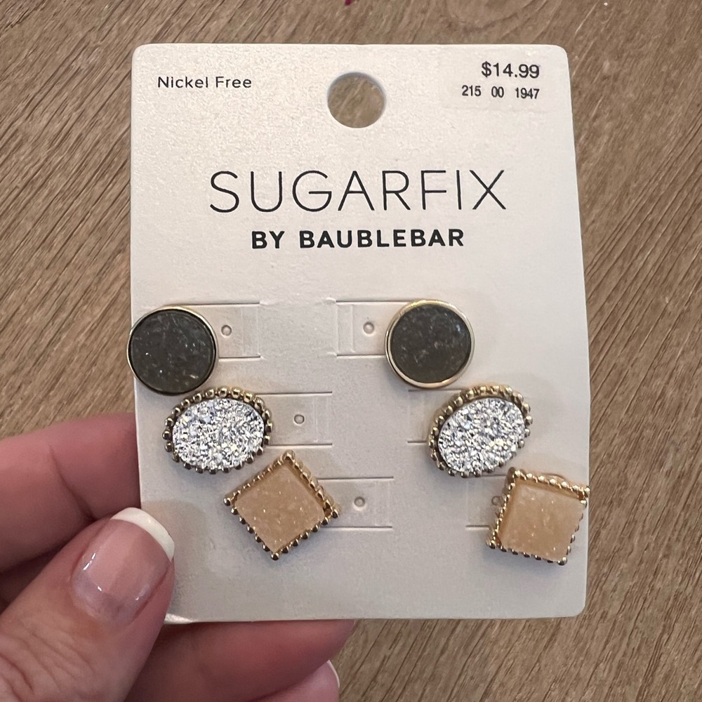 BaubleBar Gold and Silver Earring Set